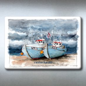 Vesterhavet, to kutter p� strand