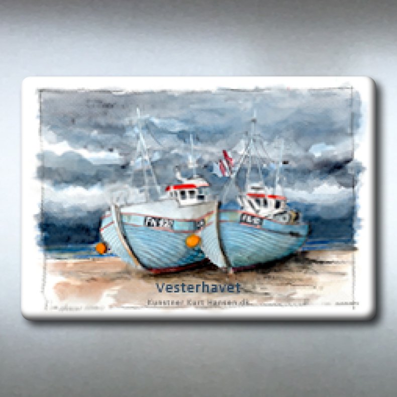 Vesterhavet, to kutter p� strand